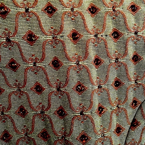 Anthropologie Comma green sparkle standing collar embroidered jacket blazer. - Picture 6 of 6